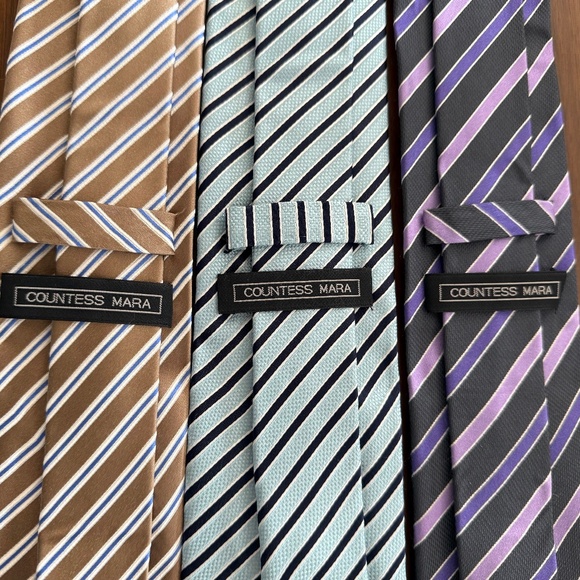 Three (3) Vintage Countess Mara Striped Ties - Picture 1 of 8